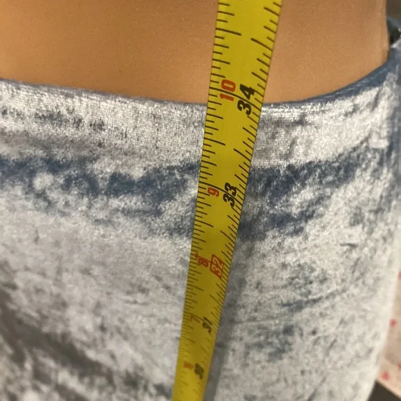 FREE PEOPLE - NWT - skirt: ‘My Lacey’ angled lined blue velvet w lace hem - 10 - Picture 8 of 16